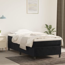  Łóżko kontynentalne, czarne, 90x190 cm, tapicerowana aksamitem Lumarko!