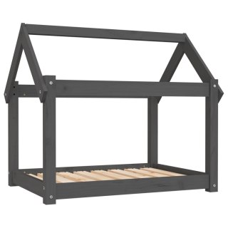  Legowisko dla psa, szare,81x60x70 cm, lite drewno sosnowe Lumarko!