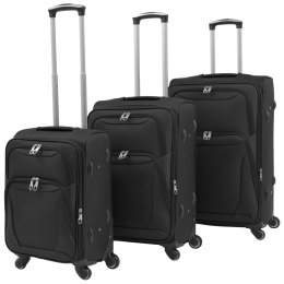  3-częściowy komplet walizek podróżnych, czarny!