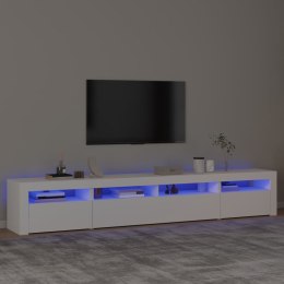  Szafka pod TV z oświetleniem LED, biała, 240x35x40 cm Lumarko!