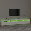  Szafka pod TV z oświetleniem LED, biała, 240x35x40 cm Lumarko!
