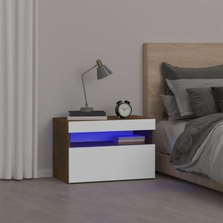  Szafka nocna z oświetleniem LED, przydymiony dąb, 60x35x40 cm Lumarko!