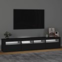  Szafka pod TV z oświetleniem LED, czarna, 210x35x40 cm Lumarko!