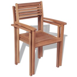  Krzesła ogrodowe sztaplowane, 2 szt., lite drewno tekowe Lumarko!