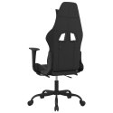  Fotel gamingowy z podnóżkiem, czarno-biały, tkanina Lumarko!