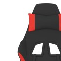  Fotel gamingowy z podnóżkiem, czarno-czerwony, tkanina Lumarko!