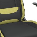  Fotel gamingowy z podnóżkiem, czarno-jasnozielony, tkanina Lumarko!