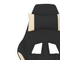  Fotel gamingowy z podnóżkiem, czarno-kremowy, tkanina Lumarko!