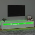  Szafka pod TV z oświetleniem LED, biała z połyskiem210x35x40 cm Lumarko!