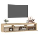  Szafka pod TV z oświetleniem LED, dąb sonoma, 195x35x40 cm Lumarko!