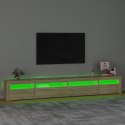 Szafka pod TV z oświetleniem LED, dąb sonoma, 270x35x40 cm Lumarko!