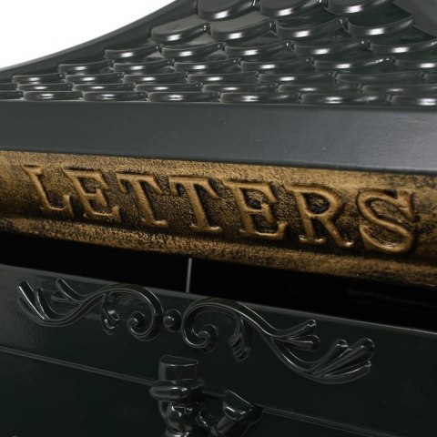  Skrzynka na listy na słupku w stylu vintage, aluminium, zielona Lumarko!