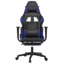  Fotel gamingowy z podnóżkiem, czarno-niebieski, sztuczna skóra Lumarko!