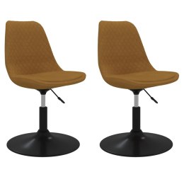  Obrotowe krzesła stołowe, 2 szt., brązowe, aksamitne Lumarko!