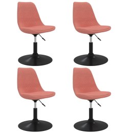  Obrotowe krzesła stołowe, 4 szt., różowe, obite aksamitem Lumarko!