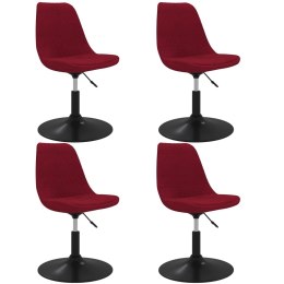  Obrotowe krzesła stołowe, 4 szt., winna czerwień, aksamitne Lumarko!