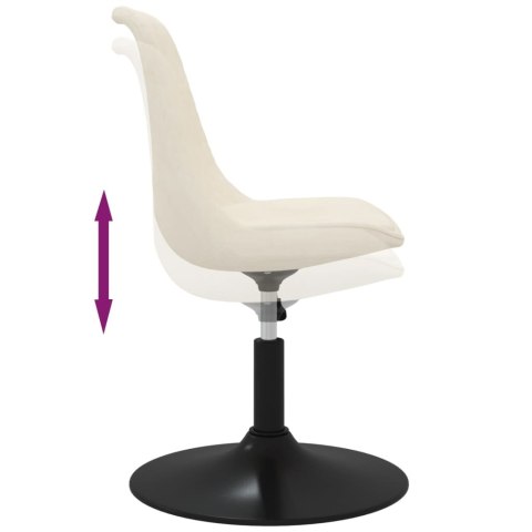  Obrotowe krzesła stołowe, 4 szt., kremowe, obite aksamitem Lumarko!