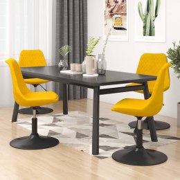  Obrotowe krzesła stołowe, 4 szt., żółte, obite aksamitem Lumarko!