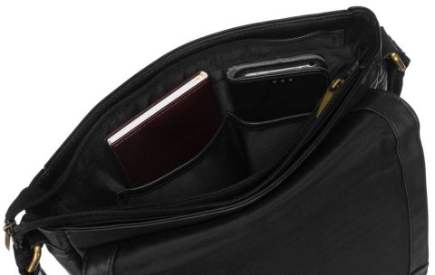 Skórzana listonoszka męska z regulowanym paskiem — Peterson