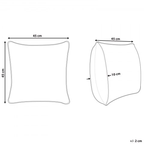  Poduszka dekoracyjna w liście 45 x 45 cm zielona z czerwonym EDELWEISS