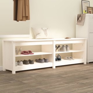  Szafka na buty, biały, 160x36,5x50 cm, lite drewno sosnowe Lumarko!