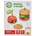 WOOPIE GREEN Drewniany Burger Restauracja Układanka dla Dzieci 15 el. Certyfikat FSC Lumarko!