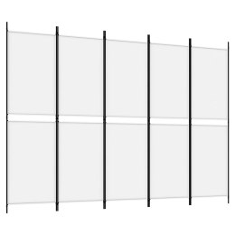  Parawan 5-panelowy, biały, 250 x 180 cm, tkanina Lumarko!