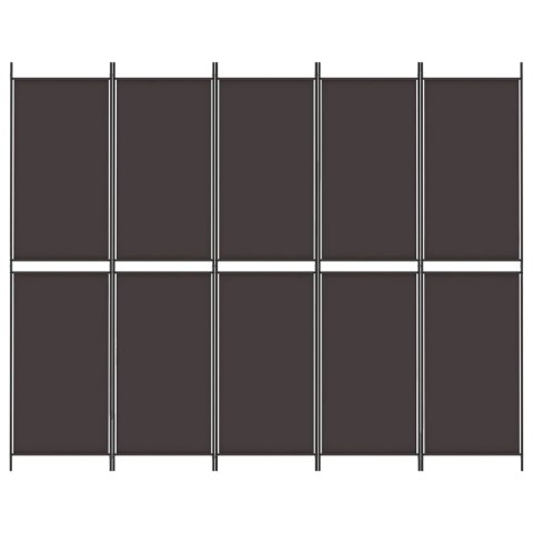  Parawan 5-panelowy, brązowy, 250x200 cm, tkanina Lumarko!