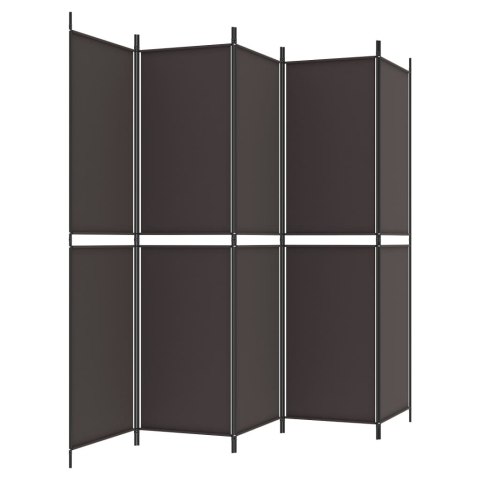  Parawan 5-panelowy, brązowy, 250x200 cm, tkanina Lumarko!