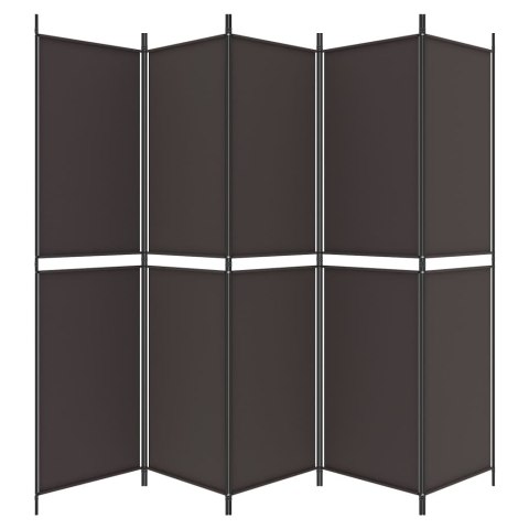  Parawan 5-panelowy, brązowy, 250x200 cm, tkanina Lumarko!