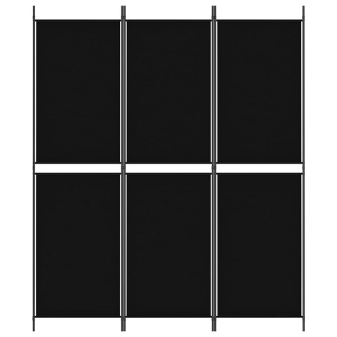  Parawan 3-panelowy, czarny, 150 x 180 cm, tkanina Lumarko!