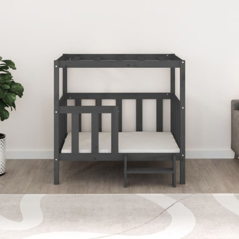  Legowisko dla psa, szare, 105,5x83,5x100cm, lite drewno sosnowe Lumarko!