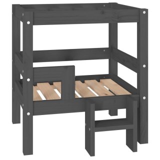  Legowisko dla psa, szare, 55,5x53,5x60 cm, lite drewno sosnowe Lumarko!