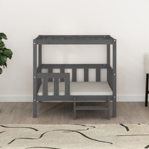  Legowisko dla psa, szare,95,5 x 73,5 x 90cm,lite drewno sosnowe Lumarko!