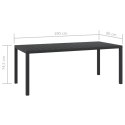  Stół ogrodowy, czarny, 185x90x74 cm, aluminium i WPC Lumarko!