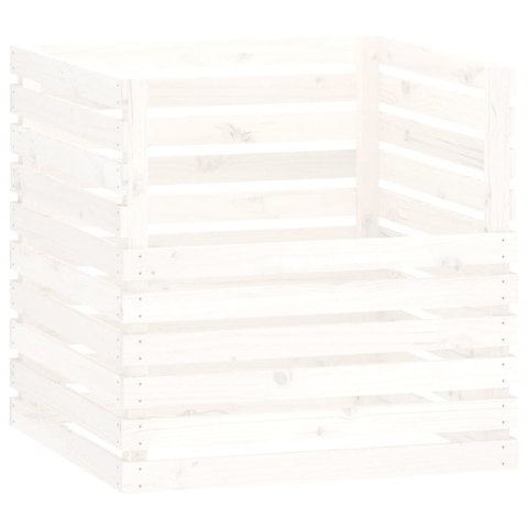  Kompostownik, biały, 80x80x78 cm, lite drewno sosnowe Lumarko!