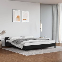  Rama łóżka z zagłówkiem, czarna, 160x200 cm, sztuczną skórą Lumarko!
