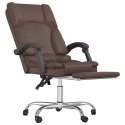  Rozkładane, masujące krzesło biurowe, brązowe, sztuczna skóra Lumarko!