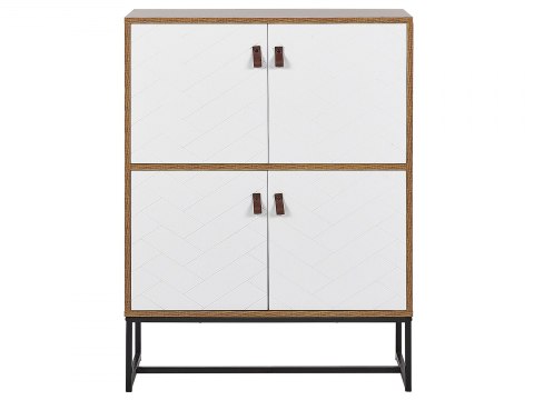  Szafka czterodrzwiowa jasne drewno z białym NUEVA
