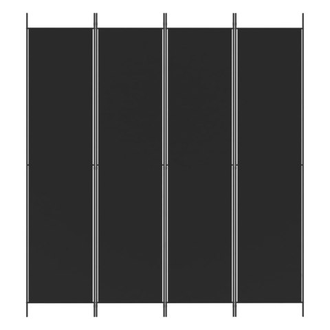 Parawan 4-panelowy, czarny, 200x220 cm, tkanina Lumarko!