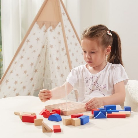 Viga Drewniana Gra Budowanie Klocki 3D Montessori Lumarko!