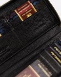 Duży skórzany portfel damski typu piórnik z paskiem na nadgarstek — Peterson