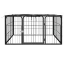  Kojec dla psa, 4 panele, czarny, 100x50 cm, stalowy Lumarko!
