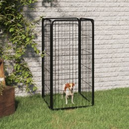  Kojec dla psa, 4 panele, czarny, 50x100 cm, stalowy Lumarko!