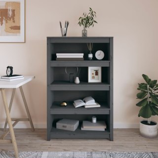  Regał na książki, szary, 80x35x126 cm, lite drewno sosnowe Lumarko!