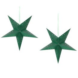 Lumarko Zestaw 2 wiszących gwiazd brokatowych LED 45 cm zielony MOTTI!