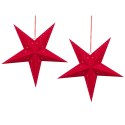  Zestaw 2 wiszących gwiazd welurowych LED 60 cm czerwony MOTTI Lumarko!