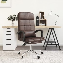 Rozkładane, masujące krzesło biurowe, brązowe, sztuczna skóra Lumarko!