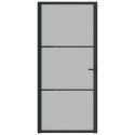  Drzwi wewnętrzne, 93x201,5 cm, czarne, matowe szkło i aluminium Lumarko!