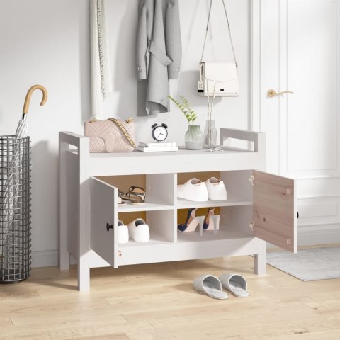  Ławka do przedpokoju, biały, 80x40x60 cm, lite drewno sosnowe Lumarko!